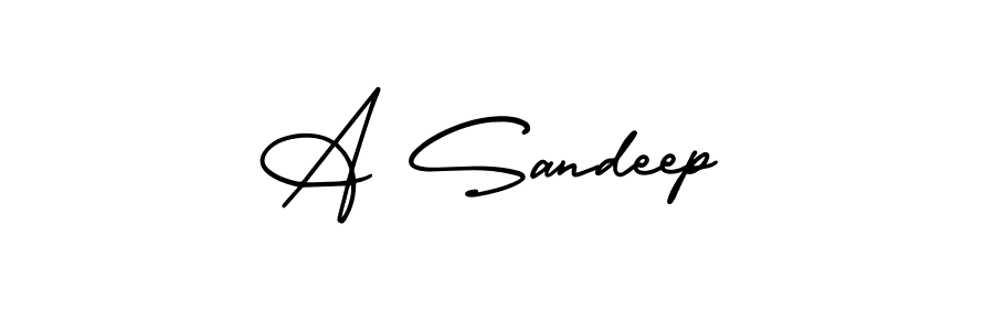 You should practise on your own different ways (AmerikaSignatureDemo-Regular) to write your name (A Sandeep) in signature. don't let someone else do it for you. A Sandeep signature style 3 images and pictures png