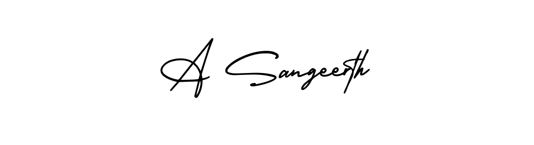 Design your own signature with our free online signature maker. With this signature software, you can create a handwritten (AmerikaSignatureDemo-Regular) signature for name A Sangeerth. A Sangeerth signature style 3 images and pictures png