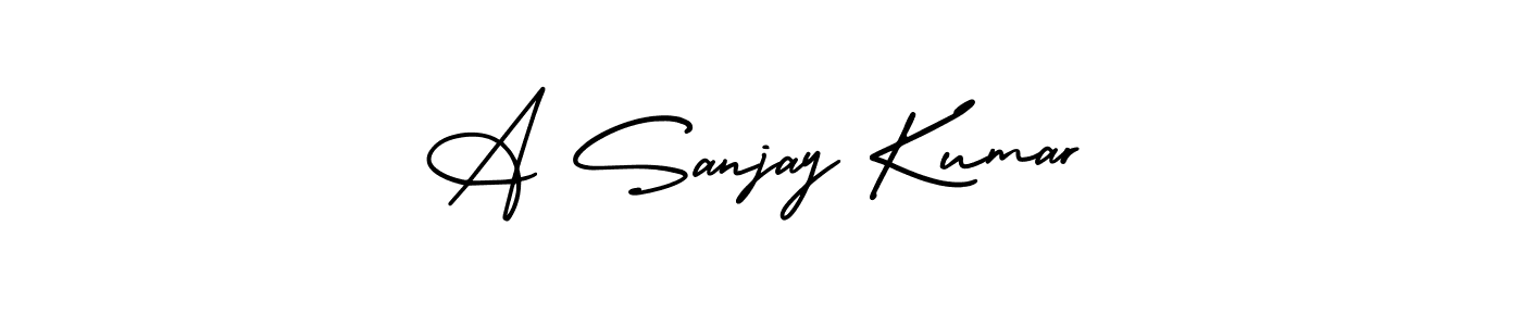 Create a beautiful signature design for name A Sanjay Kumar. With this signature (AmerikaSignatureDemo-Regular) fonts, you can make a handwritten signature for free. A Sanjay Kumar signature style 3 images and pictures png