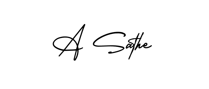 Make a beautiful signature design for name A Sathe. With this signature (AmerikaSignatureDemo-Regular) style, you can create a handwritten signature for free. A Sathe signature style 3 images and pictures png