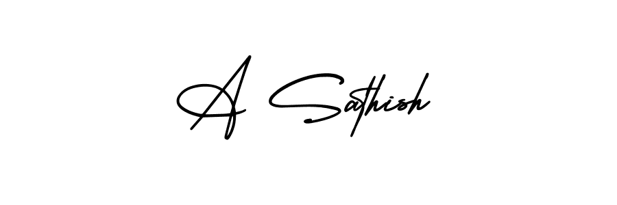 How to make A Sathish signature? AmerikaSignatureDemo-Regular is a professional autograph style. Create handwritten signature for A Sathish name. A Sathish signature style 3 images and pictures png