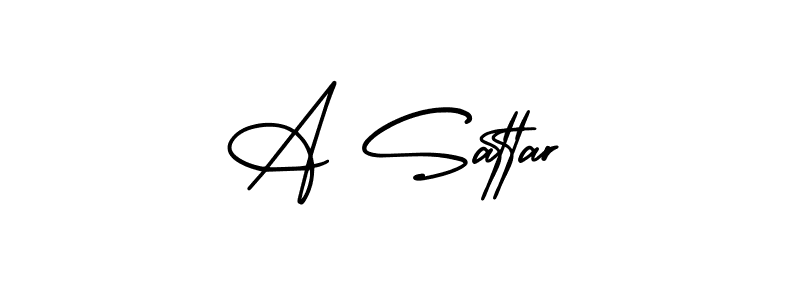 Make a beautiful signature design for name A Sattar. With this signature (AmerikaSignatureDemo-Regular) style, you can create a handwritten signature for free. A Sattar signature style 3 images and pictures png