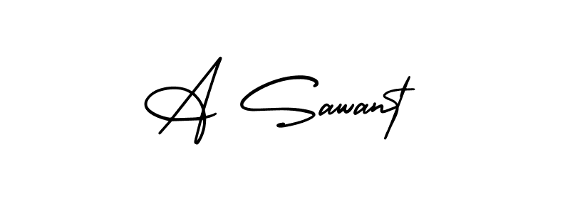 How to make A Sawant name signature. Use AmerikaSignatureDemo-Regular style for creating short signs online. This is the latest handwritten sign. A Sawant signature style 3 images and pictures png