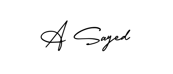 Create a beautiful signature design for name A Sayed. With this signature (AmerikaSignatureDemo-Regular) fonts, you can make a handwritten signature for free. A Sayed signature style 3 images and pictures png