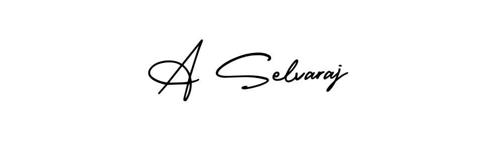 How to make A Selvaraj name signature. Use AmerikaSignatureDemo-Regular style for creating short signs online. This is the latest handwritten sign. A Selvaraj signature style 3 images and pictures png