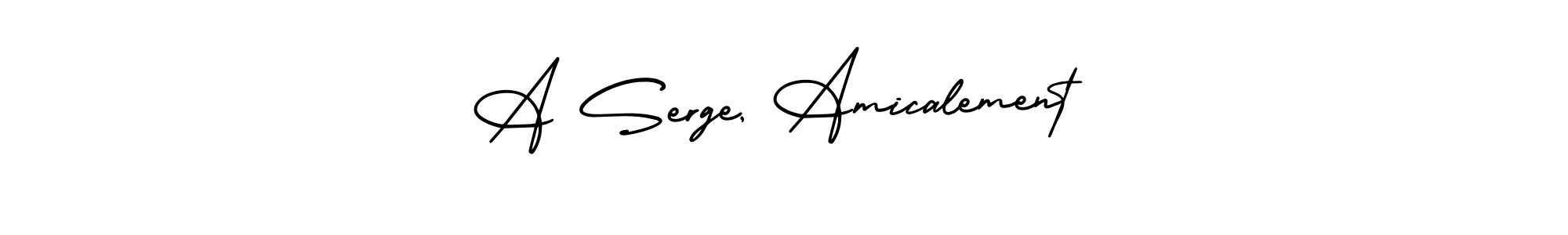 if you are searching for the best signature style for your name A Serge, Amicalement. so please give up your signature search. here we have designed multiple signature styles  using AmerikaSignatureDemo-Regular. A Serge, Amicalement signature style 3 images and pictures png