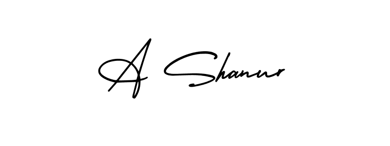 A Shanur stylish signature style. Best Handwritten Sign (AmerikaSignatureDemo-Regular) for my name. Handwritten Signature Collection Ideas for my name A Shanur. A Shanur signature style 3 images and pictures png