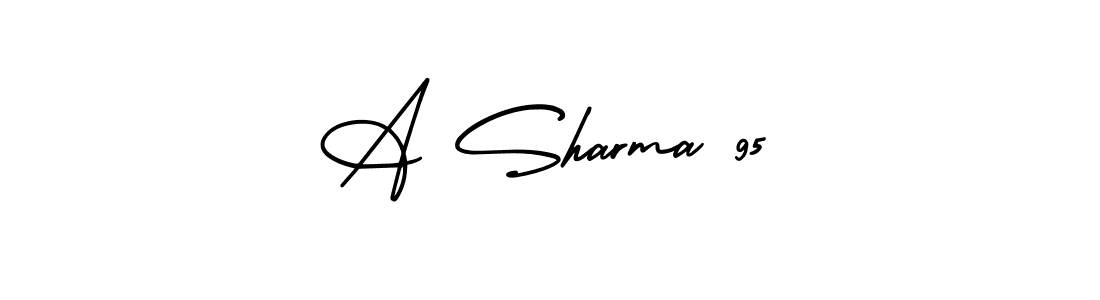 Make a beautiful signature design for name A Sharma 95. Use this online signature maker to create a handwritten signature for free. A Sharma 95 signature style 3 images and pictures png