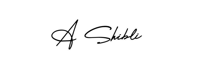 The best way (AmerikaSignatureDemo-Regular) to make a short signature is to pick only two or three words in your name. The name A Shibli include a total of six letters. For converting this name. A Shibli signature style 3 images and pictures png