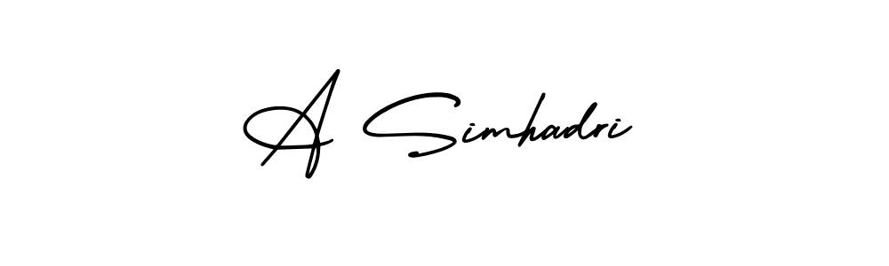 Create a beautiful signature design for name A Simhadri. With this signature (AmerikaSignatureDemo-Regular) fonts, you can make a handwritten signature for free. A Simhadri signature style 3 images and pictures png