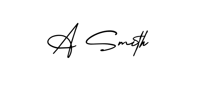 The best way (AmerikaSignatureDemo-Regular) to make a short signature is to pick only two or three words in your name. The name A Smith include a total of six letters. For converting this name. A Smith signature style 3 images and pictures png