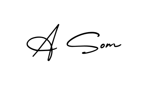 How to make A Som name signature. Use AmerikaSignatureDemo-Regular style for creating short signs online. This is the latest handwritten sign. A Som signature style 3 images and pictures png