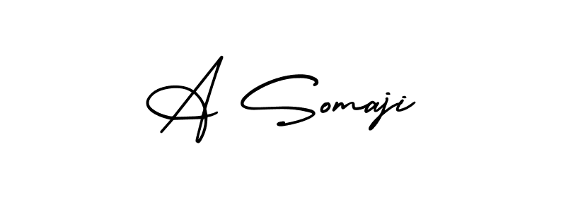 A Somaji stylish signature style. Best Handwritten Sign (AmerikaSignatureDemo-Regular) for my name. Handwritten Signature Collection Ideas for my name A Somaji. A Somaji signature style 3 images and pictures png
