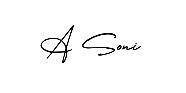 A Soni stylish signature style. Best Handwritten Sign (AmerikaSignatureDemo-Regular) for my name. Handwritten Signature Collection Ideas for my name A Soni. A Soni signature style 3 images and pictures png