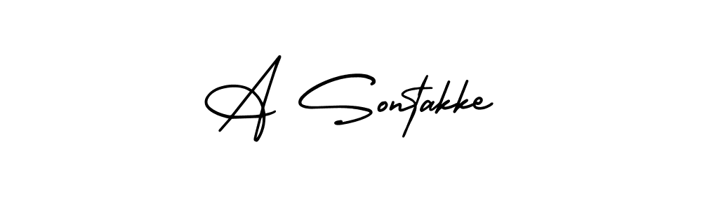 How to Draw A Sontakke signature style? AmerikaSignatureDemo-Regular is a latest design signature styles for name A Sontakke. A Sontakke signature style 3 images and pictures png