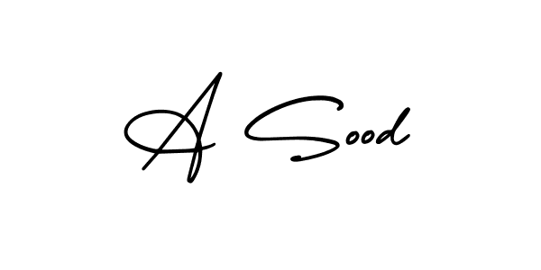 This is the best signature style for the A Sood name. Also you like these signature font (AmerikaSignatureDemo-Regular). Mix name signature. A Sood signature style 3 images and pictures png