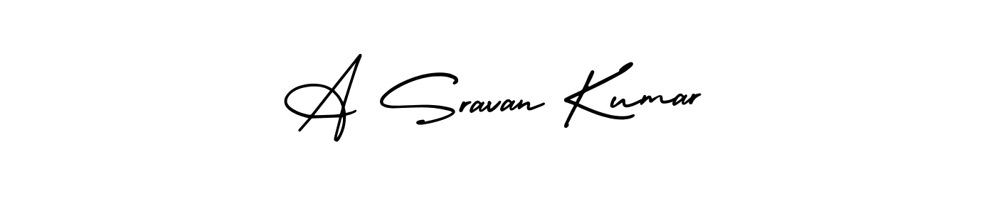 How to make A Sravan Kumar name signature. Use AmerikaSignatureDemo-Regular style for creating short signs online. This is the latest handwritten sign. A Sravan Kumar signature style 3 images and pictures png