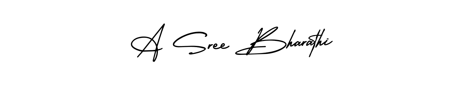 A Sree Bharathi stylish signature style. Best Handwritten Sign (AmerikaSignatureDemo-Regular) for my name. Handwritten Signature Collection Ideas for my name A Sree Bharathi. A Sree Bharathi signature style 3 images and pictures png