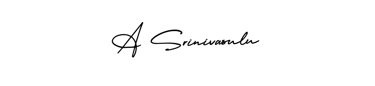 Use a signature maker to create a handwritten signature online. With this signature software, you can design (AmerikaSignatureDemo-Regular) your own signature for name A Srinivasulu. A Srinivasulu signature style 3 images and pictures png