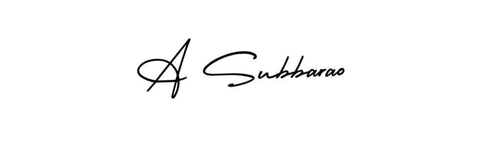 Make a beautiful signature design for name A Subbarao. With this signature (AmerikaSignatureDemo-Regular) style, you can create a handwritten signature for free. A Subbarao signature style 3 images and pictures png