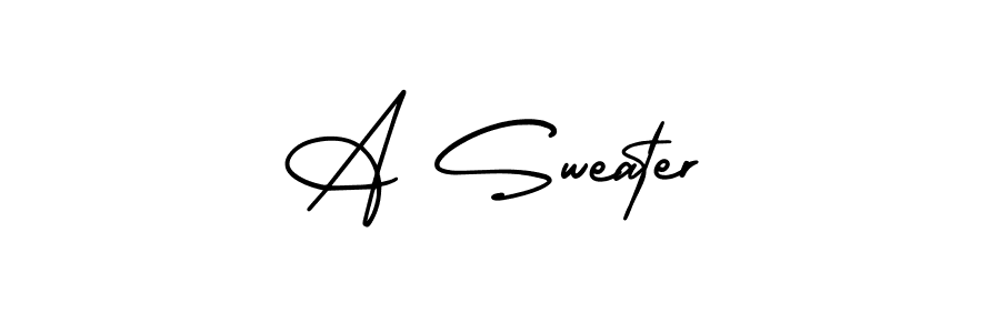 How to make A Sweater name signature. Use AmerikaSignatureDemo-Regular style for creating short signs online. This is the latest handwritten sign. A Sweater signature style 3 images and pictures png