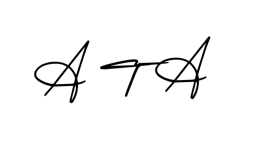 Make a beautiful signature design for name A T A. With this signature (AmerikaSignatureDemo-Regular) style, you can create a handwritten signature for free. A T A signature style 3 images and pictures png