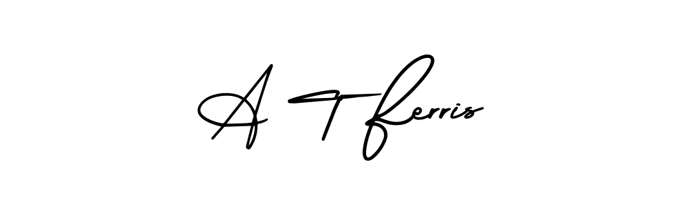 The best way (AmerikaSignatureDemo-Regular) to make a short signature is to pick only two or three words in your name. The name A T Ferris include a total of six letters. For converting this name. A T Ferris signature style 3 images and pictures png