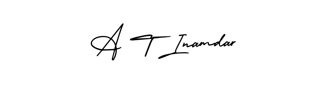 Also You can easily find your signature by using the search form. We will create A T Inamdar name handwritten signature images for you free of cost using AmerikaSignatureDemo-Regular sign style. A T Inamdar signature style 3 images and pictures png