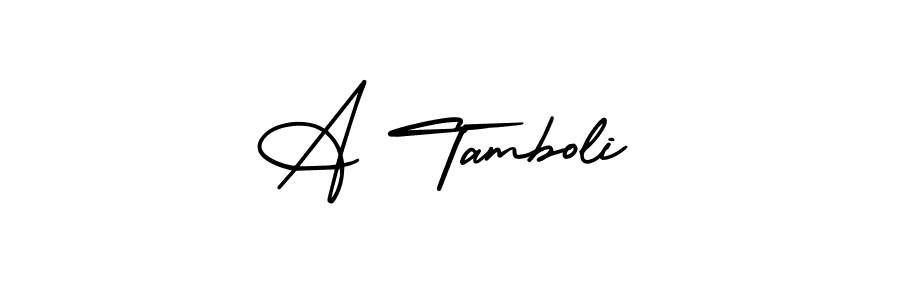 How to Draw A Tamboli signature style? AmerikaSignatureDemo-Regular is a latest design signature styles for name A Tamboli. A Tamboli signature style 3 images and pictures png