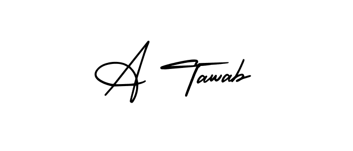 if you are searching for the best signature style for your name A Tawab. so please give up your signature search. here we have designed multiple signature styles  using AmerikaSignatureDemo-Regular. A Tawab signature style 3 images and pictures png