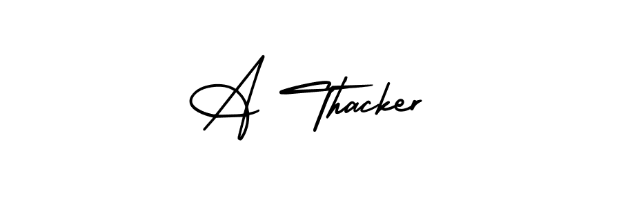 A Thacker stylish signature style. Best Handwritten Sign (AmerikaSignatureDemo-Regular) for my name. Handwritten Signature Collection Ideas for my name A Thacker. A Thacker signature style 3 images and pictures png