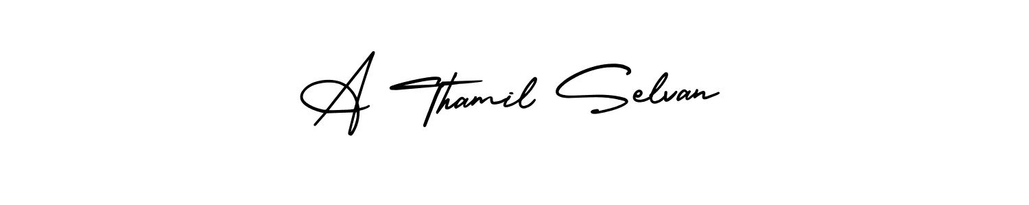 How to Draw A Thamil Selvan signature style? AmerikaSignatureDemo-Regular is a latest design signature styles for name A Thamil Selvan. A Thamil Selvan signature style 3 images and pictures png