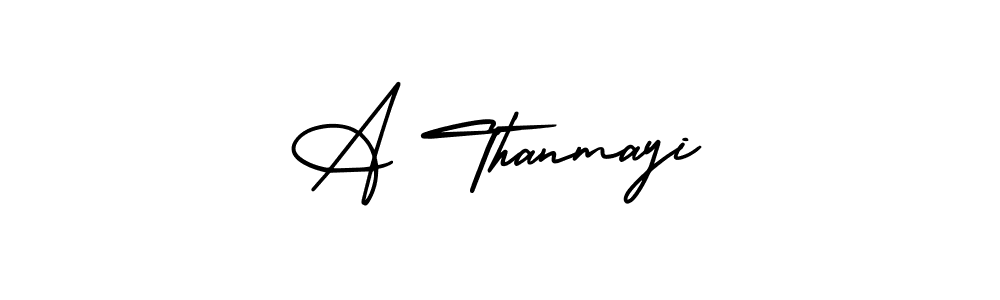 Also You can easily find your signature by using the search form. We will create A Thanmayi name handwritten signature images for you free of cost using AmerikaSignatureDemo-Regular sign style. A Thanmayi signature style 3 images and pictures png