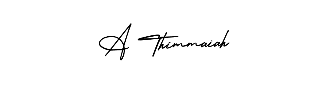 How to make A Thimmaiah name signature. Use AmerikaSignatureDemo-Regular style for creating short signs online. This is the latest handwritten sign. A Thimmaiah signature style 3 images and pictures png