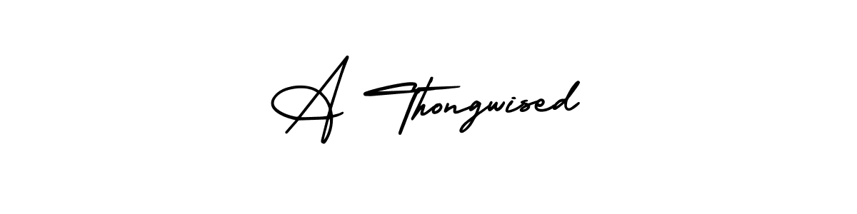 Make a beautiful signature design for name A Thongwised. With this signature (AmerikaSignatureDemo-Regular) style, you can create a handwritten signature for free. A Thongwised signature style 3 images and pictures png