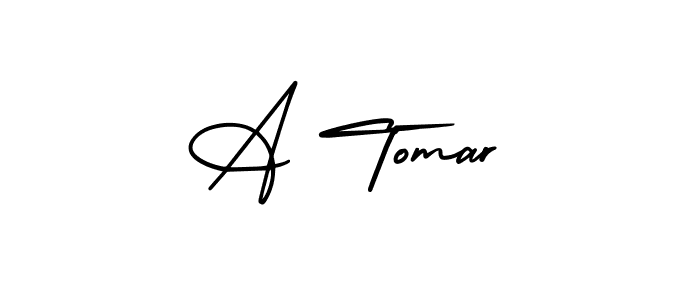 if you are searching for the best signature style for your name A Tomar. so please give up your signature search. here we have designed multiple signature styles  using AmerikaSignatureDemo-Regular. A Tomar signature style 3 images and pictures png