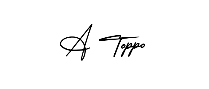 Use a signature maker to create a handwritten signature online. With this signature software, you can design (AmerikaSignatureDemo-Regular) your own signature for name A Toppo. A Toppo signature style 3 images and pictures png