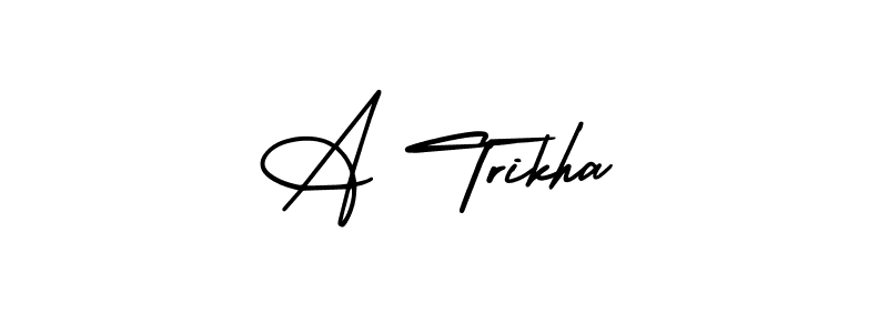 You should practise on your own different ways (AmerikaSignatureDemo-Regular) to write your name (A Trikha) in signature. don't let someone else do it for you. A Trikha signature style 3 images and pictures png