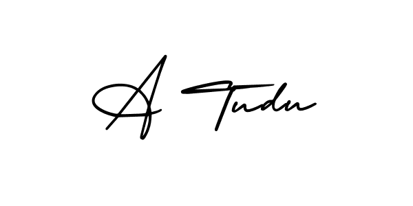 Make a beautiful signature design for name A Tudu. Use this online signature maker to create a handwritten signature for free. A Tudu signature style 3 images and pictures png