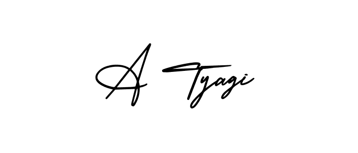 How to Draw A Tyagi signature style? AmerikaSignatureDemo-Regular is a latest design signature styles for name A Tyagi. A Tyagi signature style 3 images and pictures png