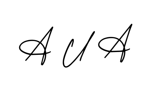 Similarly AmerikaSignatureDemo-Regular is the best handwritten signature design. Signature creator online .You can use it as an online autograph creator for name A U A. A U A signature style 3 images and pictures png
