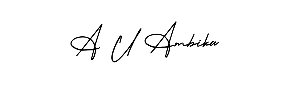 Best and Professional Signature Style for A U Ambika. AmerikaSignatureDemo-Regular Best Signature Style Collection. A U Ambika signature style 3 images and pictures png