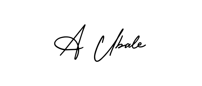 Similarly AmerikaSignatureDemo-Regular is the best handwritten signature design. Signature creator online .You can use it as an online autograph creator for name A Ubale. A Ubale signature style 3 images and pictures png