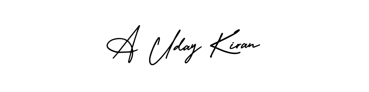 The best way (AmerikaSignatureDemo-Regular) to make a short signature is to pick only two or three words in your name. The name A Uday Kiran include a total of six letters. For converting this name. A Uday Kiran signature style 3 images and pictures png