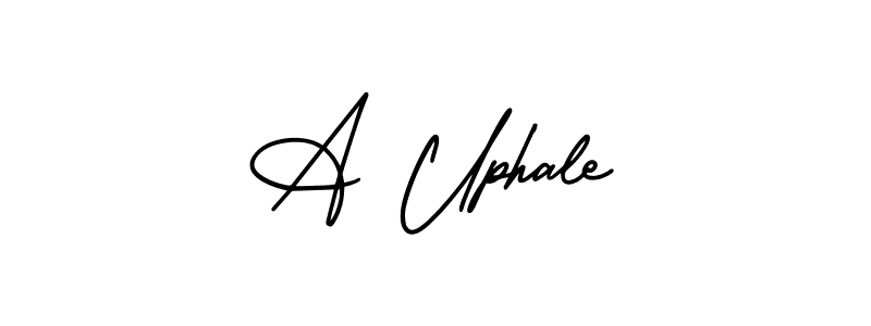 You should practise on your own different ways (AmerikaSignatureDemo-Regular) to write your name (A Uphale) in signature. don't let someone else do it for you. A Uphale signature style 3 images and pictures png