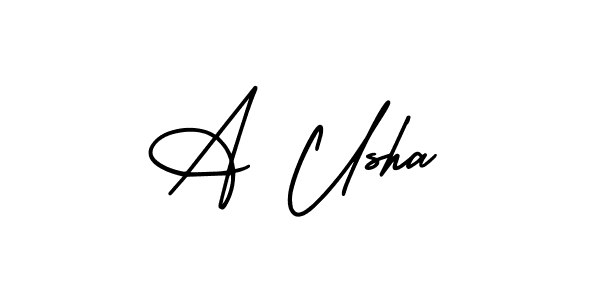 Design your own signature with our free online signature maker. With this signature software, you can create a handwritten (AmerikaSignatureDemo-Regular) signature for name A Usha. A Usha signature style 3 images and pictures png