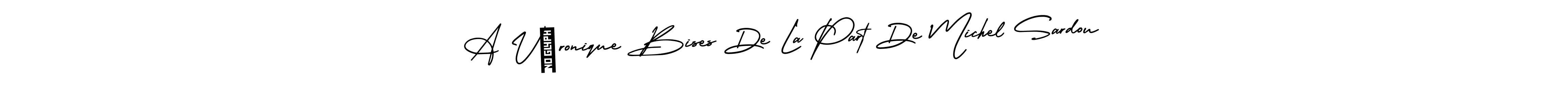 This is the best signature style for the A Véronique Bises De La Part De Michel Sardou name. Also you like these signature font (AmerikaSignatureDemo-Regular). Mix name signature. A Véronique Bises De La Part De Michel Sardou signature style 3 images and pictures png