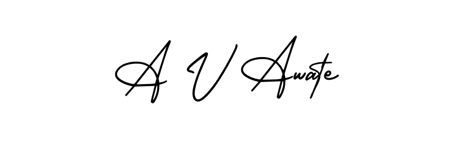 Create a beautiful signature design for name A V Awate. With this signature (AmerikaSignatureDemo-Regular) fonts, you can make a handwritten signature for free. A V Awate signature style 3 images and pictures png