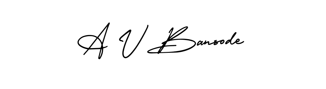 Design your own signature with our free online signature maker. With this signature software, you can create a handwritten (AmerikaSignatureDemo-Regular) signature for name A V Bansode. A V Bansode signature style 3 images and pictures png