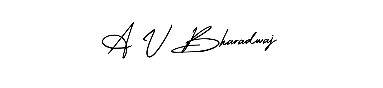 Use a signature maker to create a handwritten signature online. With this signature software, you can design (AmerikaSignatureDemo-Regular) your own signature for name A V Bharadwaj. A V Bharadwaj signature style 3 images and pictures png